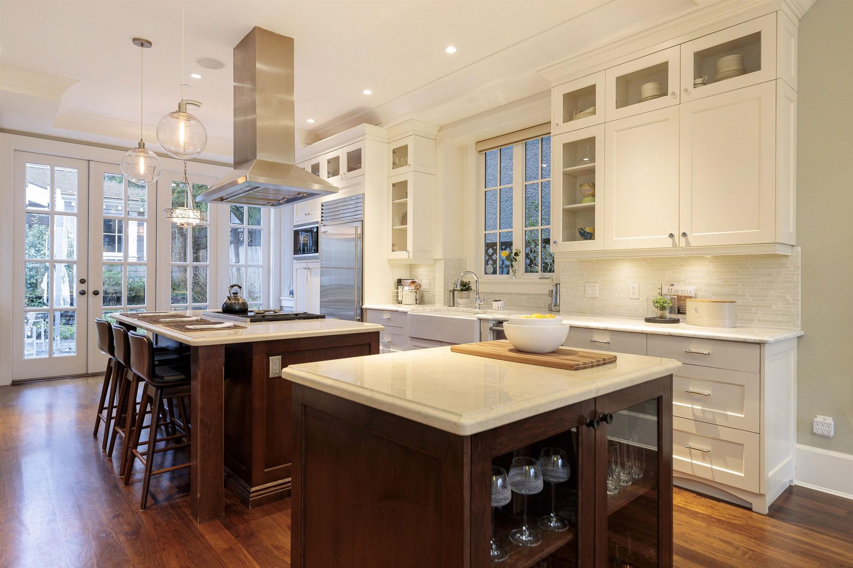 Kitchen with double islands