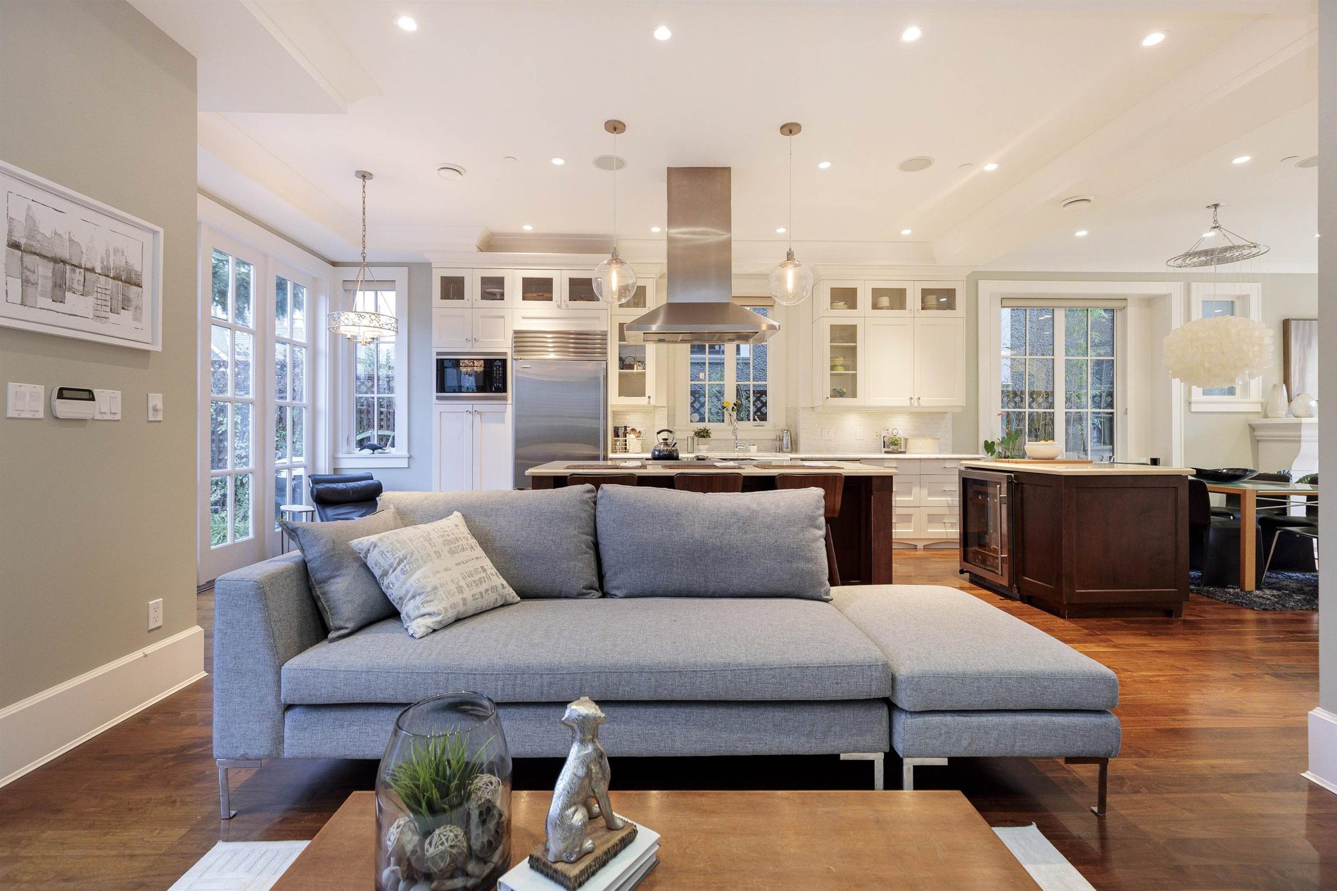 Open concept living area and kitchen